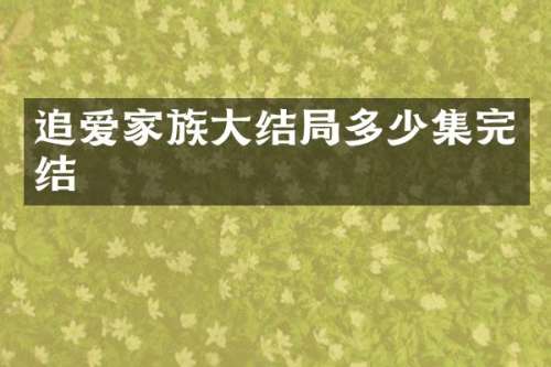 追爱家族大结局多少集完结
