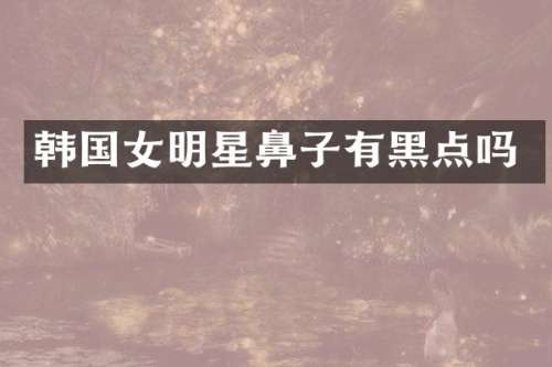 韩国女明星鼻子有黑点吗