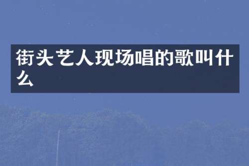 街头艺人现场唱的歌叫什么