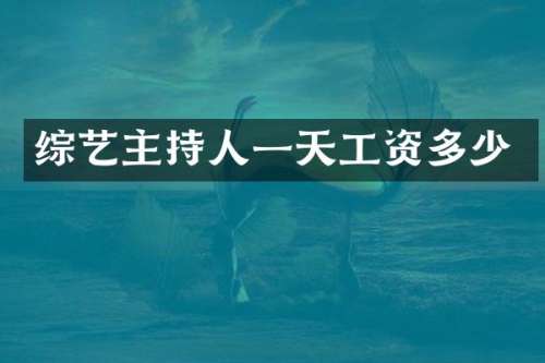 综艺主持人一天工资多少