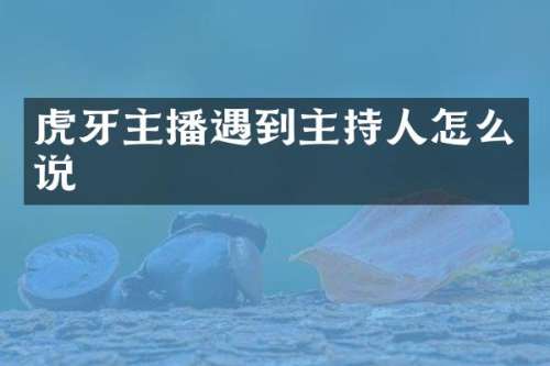 虎牙主播遇到主持人怎么说