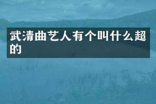 武清曲艺人有个叫什么超的