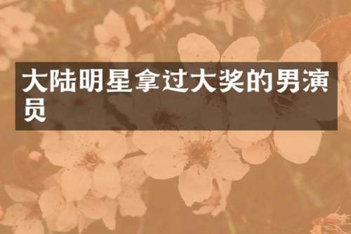 大陆明星拿过大奖的男演员