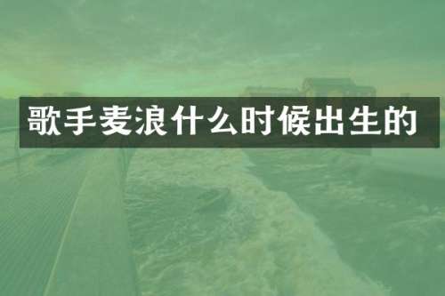 歌手麦浪什么时候出生的