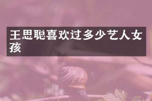 王思聪喜欢过多少艺人女孩