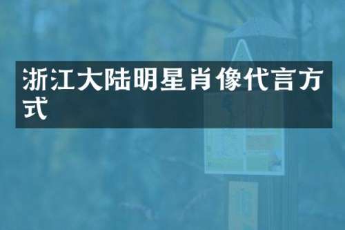 浙江大陆明星肖像代言方式