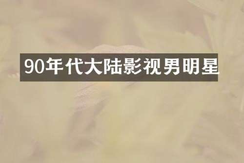 90年代大陆影视男明星