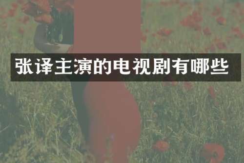 张译主演的电视剧有哪些