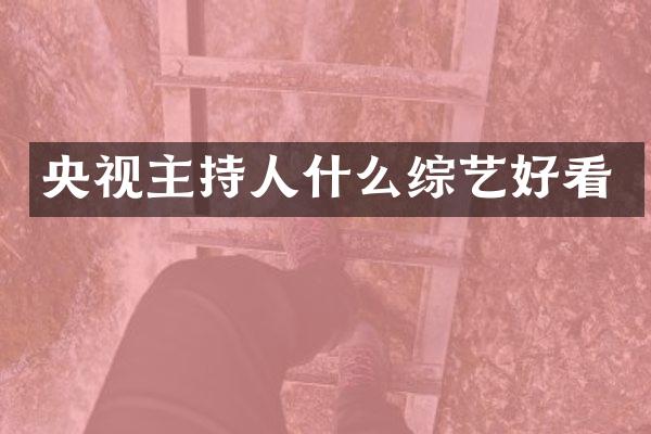 央视主持人什么综艺好看