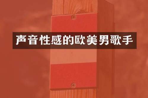 声音性感的欧美男歌手