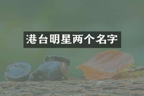 港台明星两个名字