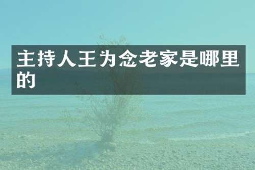 主持人王为念老家是哪里的