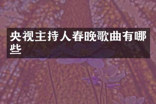 央视主持人歌曲有哪些