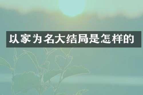 以家为名大结局是怎样的