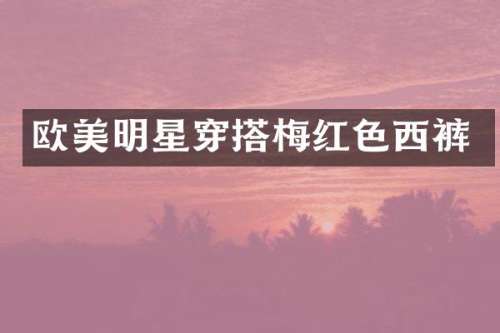 欧美明星穿搭梅红色西裤
