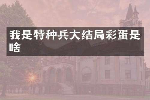 我是特种兵大结局彩蛋是啥