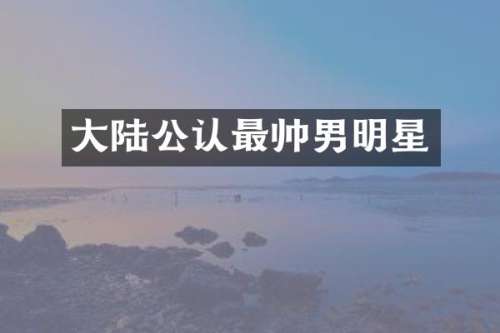 大陆公认最帅男明星