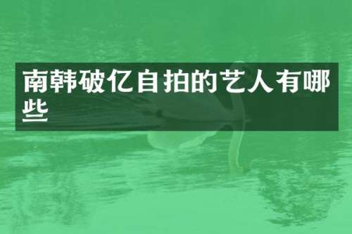 南韩破亿自拍的艺人有哪些