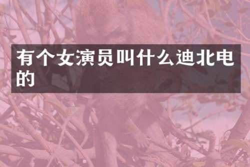 有个女演员叫什么迪北电的