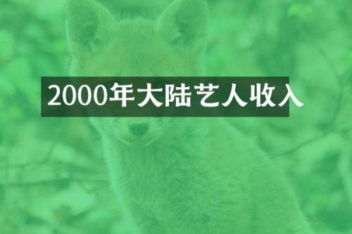 2000年大陆艺人收入