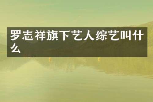 罗志祥旗下艺人综艺叫什么
