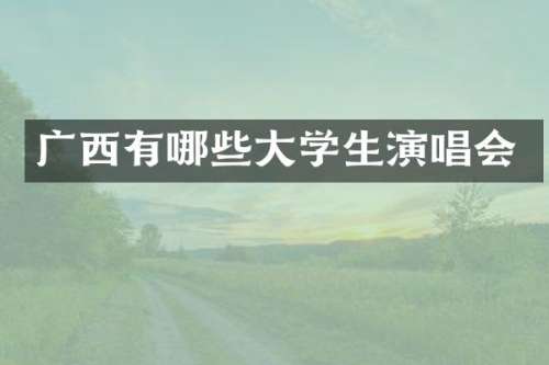 广西有哪些大学生演唱会