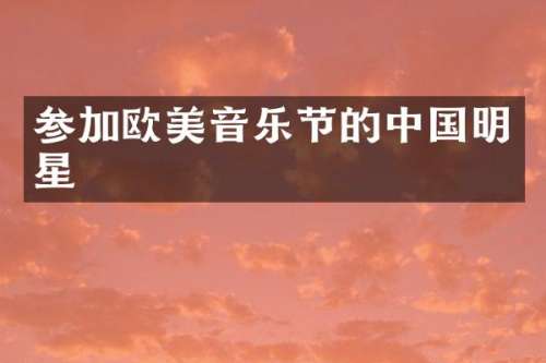 参加欧美音乐节的中国明星