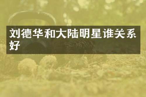刘德华和大陆明星谁关系好