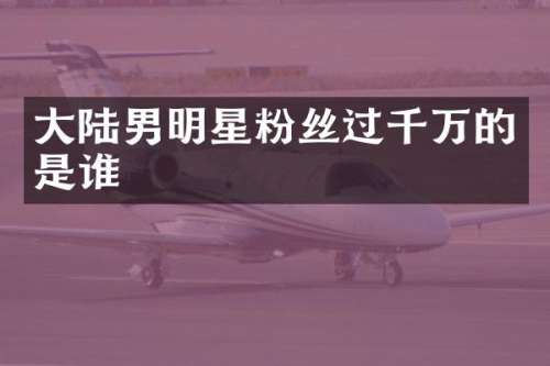 大陆男明星粉丝过千万的是谁