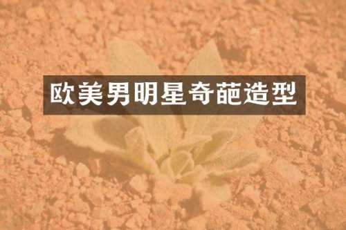 欧美男明星奇葩造型