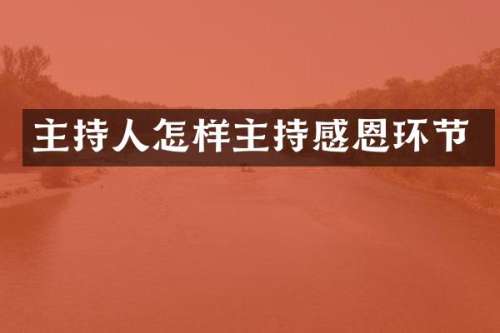 主持人怎样主持感恩环节