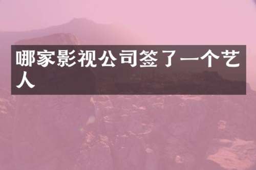 哪家影视公司签了一个艺人