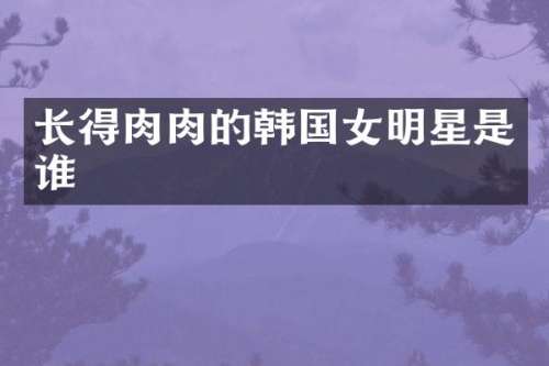 长得肉肉的韩国女明星是谁