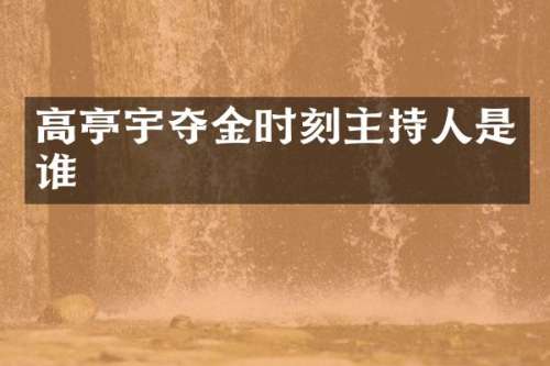 高亭宇夺金时刻主持人是谁
