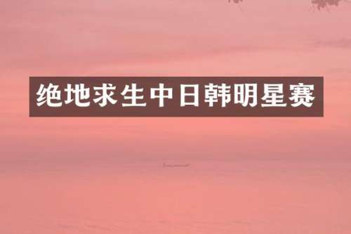 绝地求生中日韩明星赛