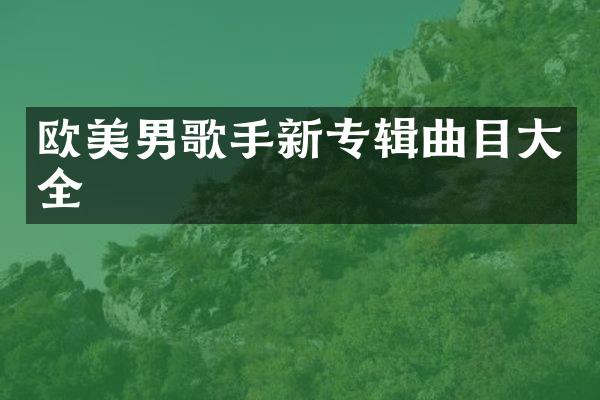 欧美男歌手新专辑曲目大全