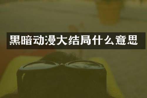 黑暗动漫大结局什么意思