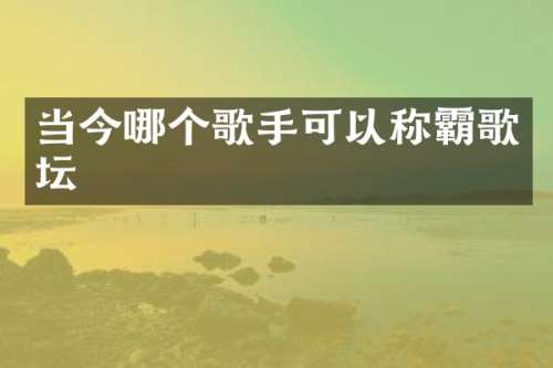当今哪个歌手可以称霸歌坛