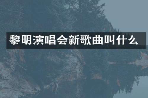 黎明演唱会新歌曲叫什么