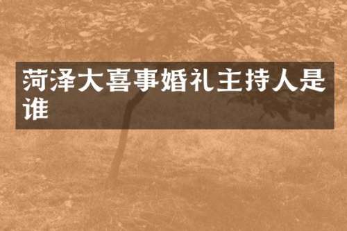 菏泽大喜事婚礼主持人是谁