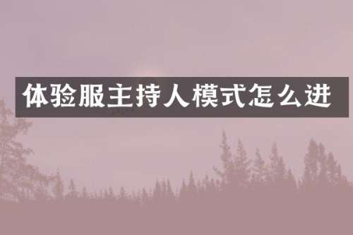 体验服主持人模式怎么进