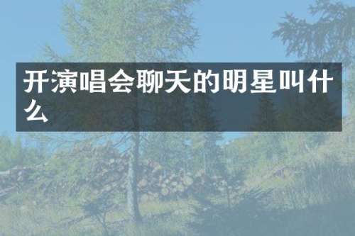 开演唱会聊天的明星叫什么