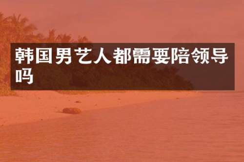 韩国男艺人都需要陪领导吗