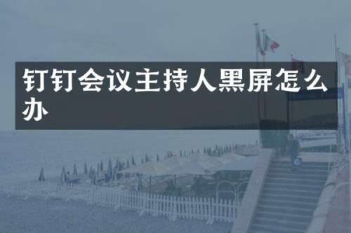 钉钉会议主持人黑屏怎么办