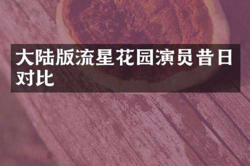 大陆版流星花园演员昔日对比