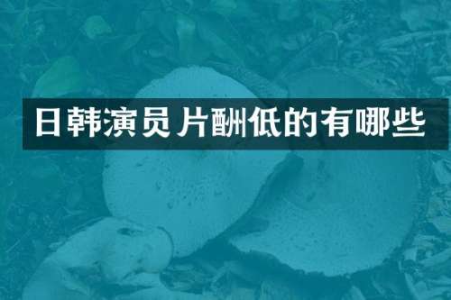日韩演员片酬低的有哪些