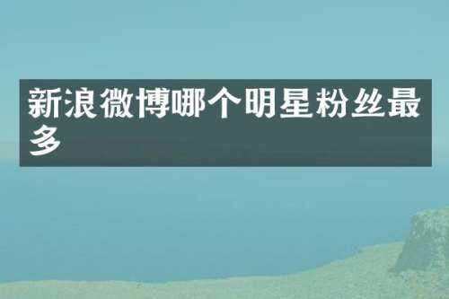 新浪微博哪个明星粉丝最多