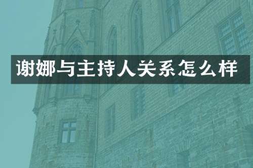 谢娜与主持人关系怎么样