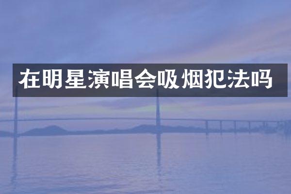 在明星演唱会吸烟犯法吗