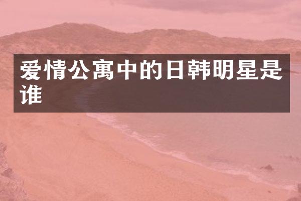 爱情公寓中的日韩明星是谁
